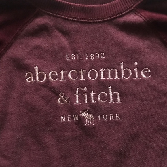Abercrombie Kids - Burgundy Logo Crewneck Sweatershirt - Picture 5 of 6